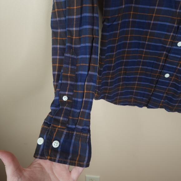 Rye Mens Cotton Slim Fit Button Up Plaid Long Sleeve Shirt Size S Tall - Picture 4 of 11